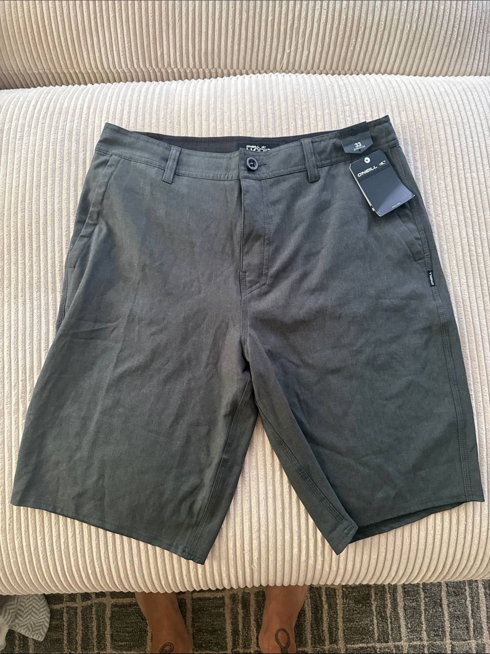 O'Neill Men's Dark Gray Flat Front Shorts